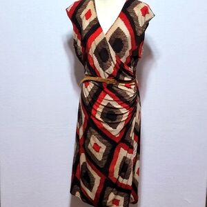 LAUREN‎ RALPH LAUREN Stylish Geometric Print Dress  SIZE XL. #651